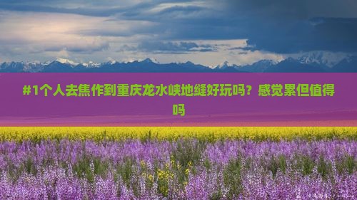 #1个人去焦作到重庆龙水峡地缝好玩吗？感觉累但值得吗
