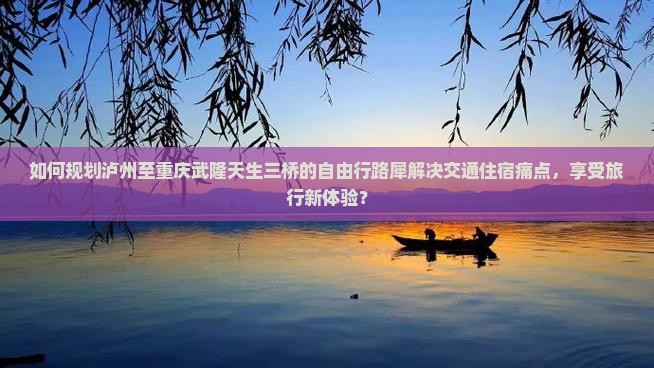 如何规划泸州至重庆武隆天生三桥的自由行路犀解决交通住宿痛点，享受旅行新体验？