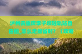 泸州去重庆李子坝轻轨站自由团