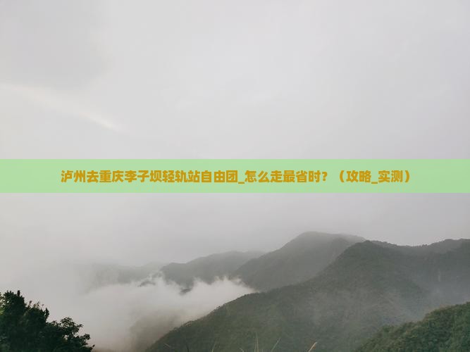 泸州去重庆李子坝轻轨站自由团