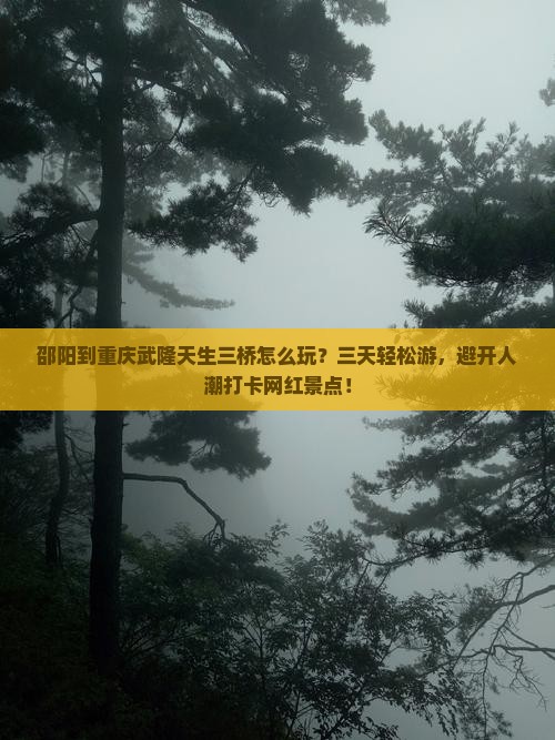 邵阳到重庆武隆天生三桥三日游
