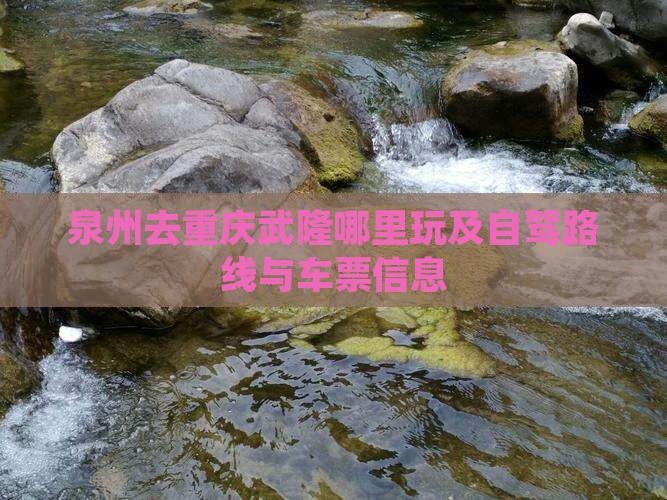 泉州去重庆武隆哪里玩及自驾路线与车票信息