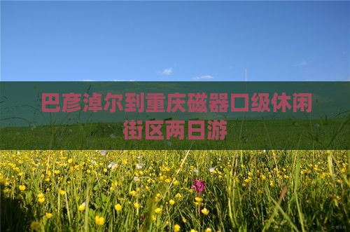 巴彦淖尔到重庆磁器口级休闲街区两日游
