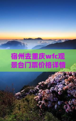 宿州去重庆wfc观景台门票价格详情及费用