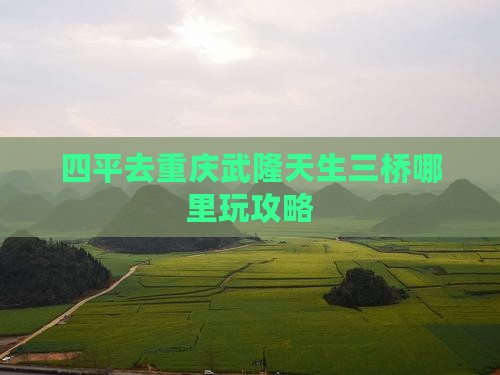 四平去重庆武隆天生三桥哪里玩