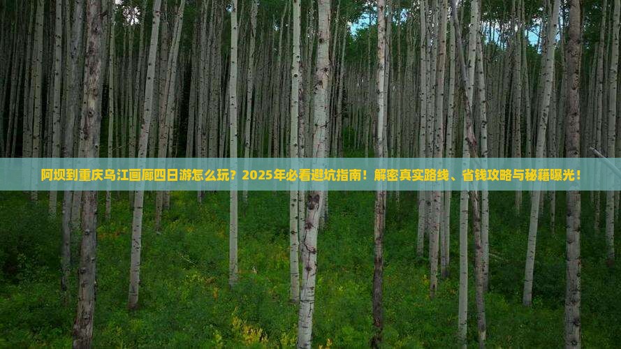 阿坝到重庆乌江画廊四日游