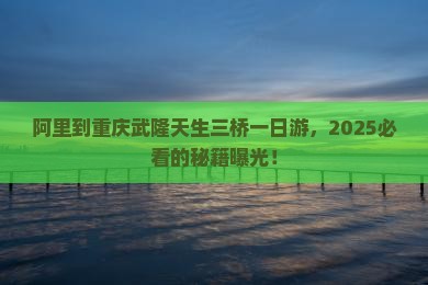阿里到重庆武隆天生三桥一日