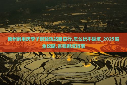 德州到重庆李子坝轻轨站自由行