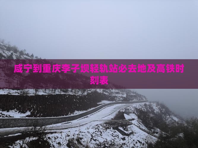 咸宁到重庆李子坝轻轨站必去地及高铁时刻表
