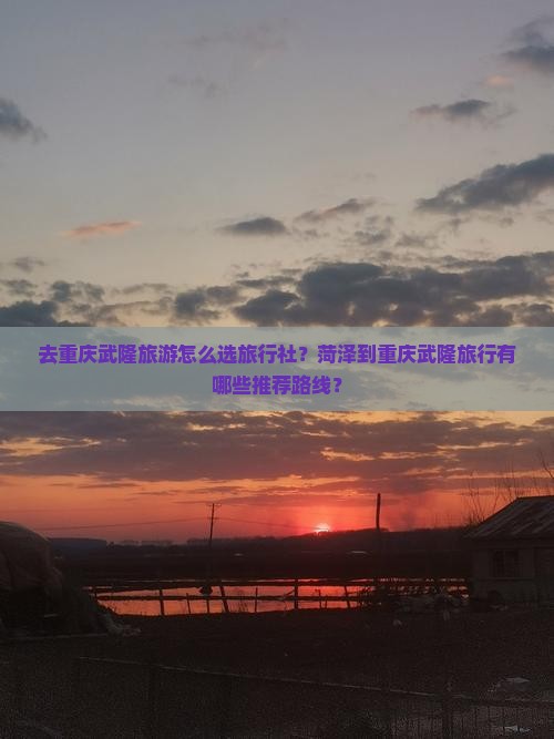 菏泽去重庆武隆旅行社