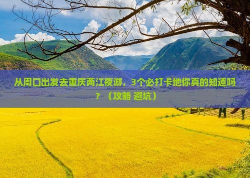 周口去重庆两江夜游必去地