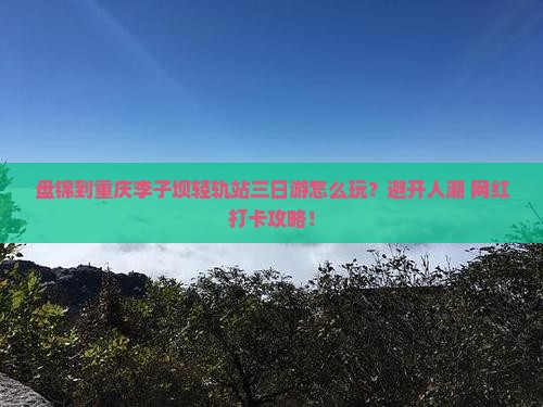 盘锦到重庆李子坝轻轨站三日游 盘锦到重庆李子坝轻轨站三日游