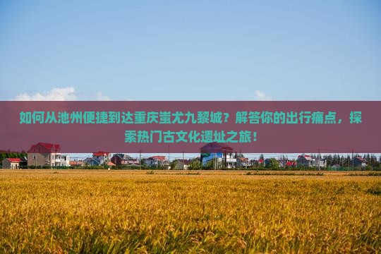池州到重庆蚩尤九黎城景点