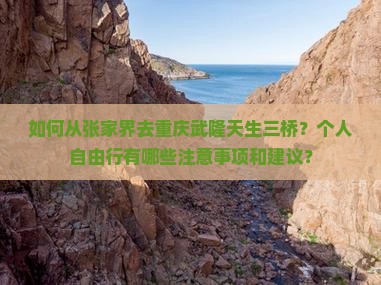 张家界去重庆武隆天生三桥个人游