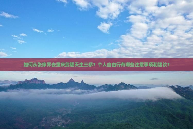 张家界去重庆武隆天生三桥个人游