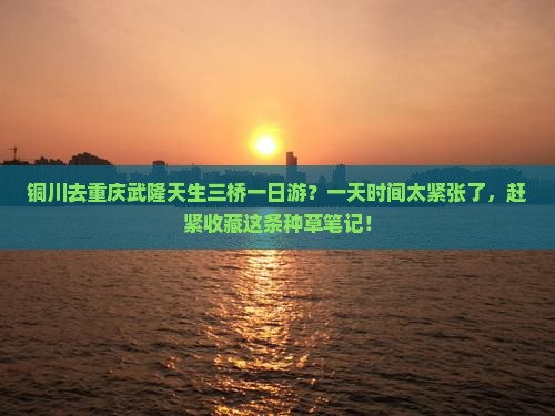 铜川去重庆武隆天生三桥一日