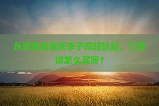 贵港到重庆李子坝轻轨站门票