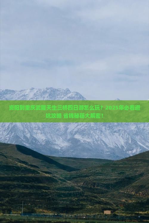 资阳到重庆武隆天生三桥四日游