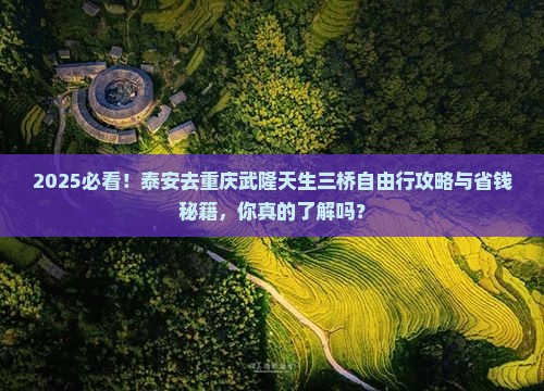 泰安去重庆武隆天生三桥自由行