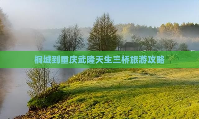 桐城到重庆武隆天生三桥攻略