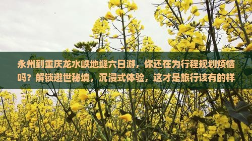 永州到重庆龙水峡地缝六日游