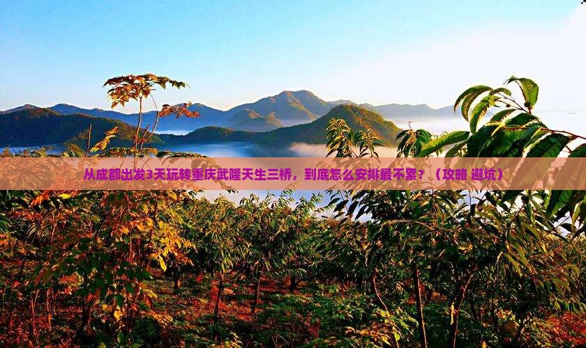 成都到重庆武隆天生三桥旅游
