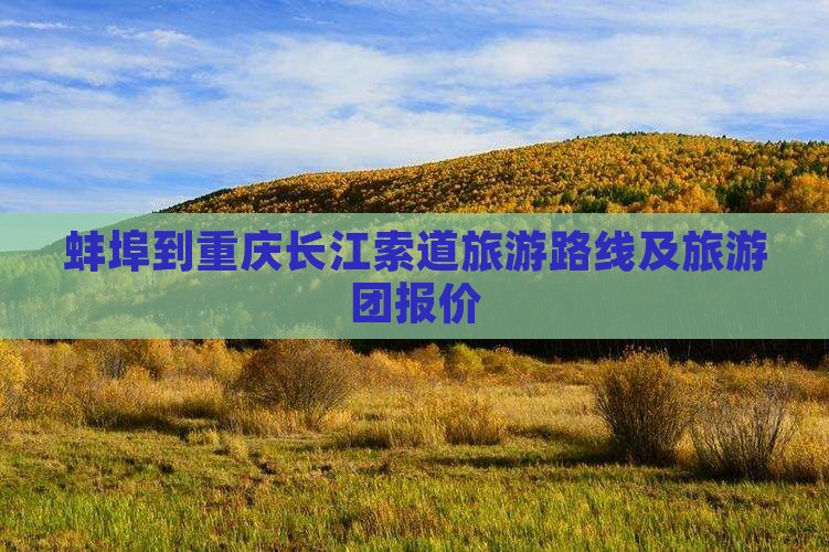 蚌埠到重庆长江索道旅游