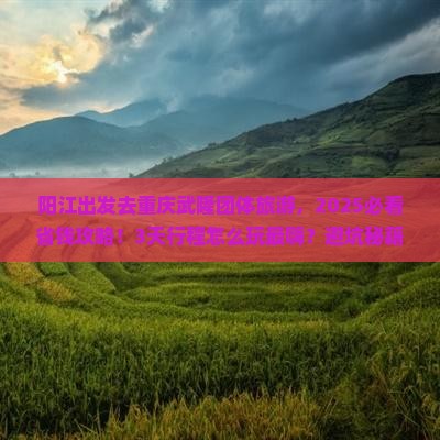 阳江去重庆武隆团体旅游