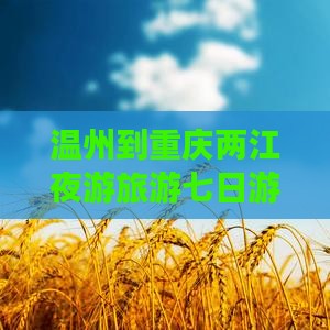 温州去重庆两江夜游七日游