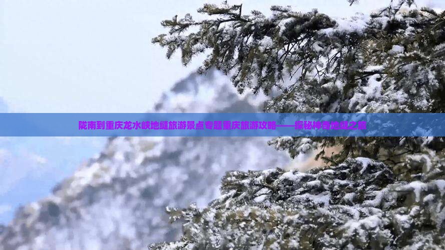 陇南到重庆龙水峡地缝攻略
