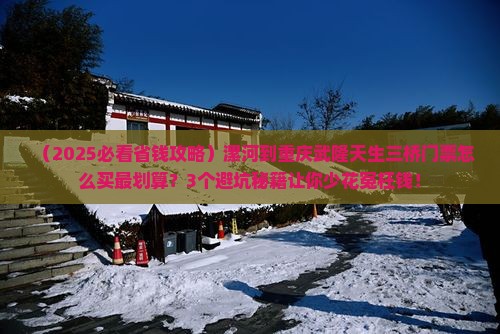 漯河到重庆武隆天生三桥门票