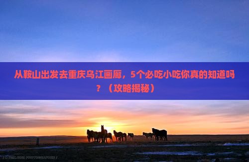 鞍山去重庆乌江画廊旅游小吃