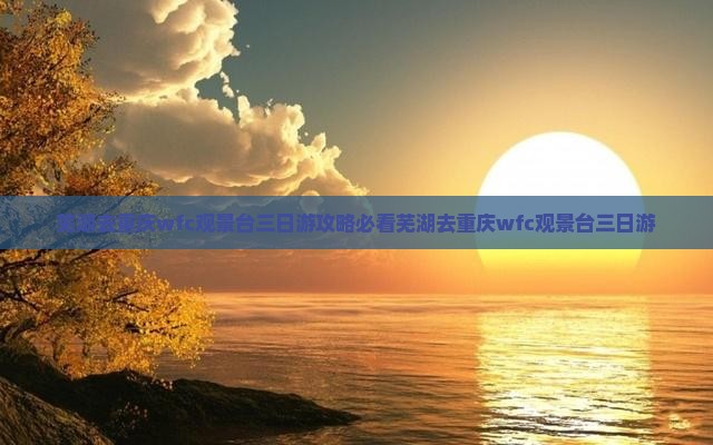 芜湖去重庆wfc观景台三日游