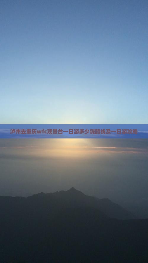 泸州去重庆wfc观景台一日
