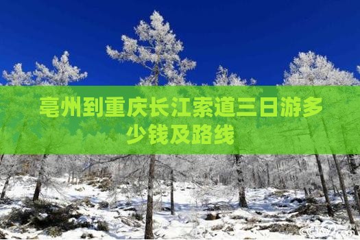 亳州到重庆长江索道三日游