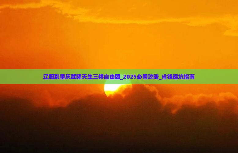 辽阳到重庆武隆天生三桥自由团