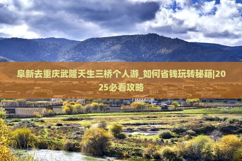 阜新去重庆武隆天生三桥个人游