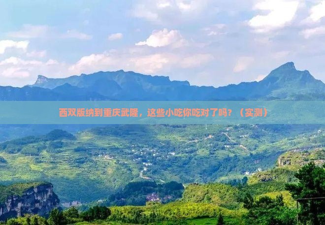 西双版纳到重庆武隆旅游小吃