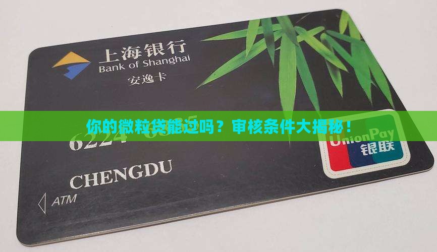 微粒贷贷款审核的条件是
