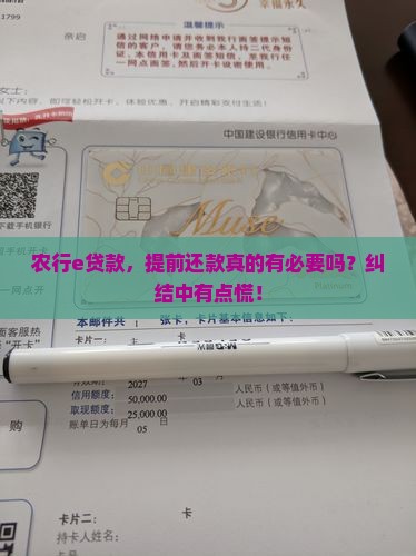 农行e贷款有必要提前还款吗