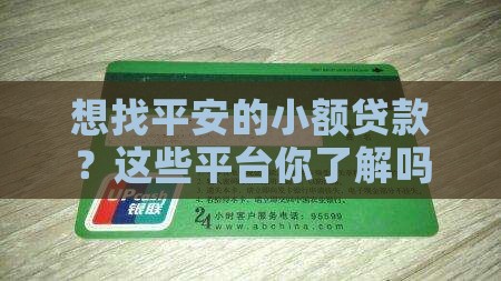 平安小额贷款平台有哪些