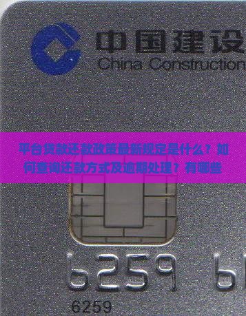平台贷款还款政策规定最新