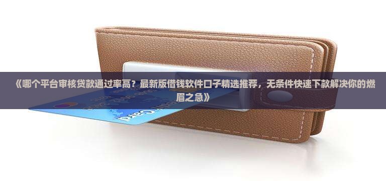 哪个平台好审核贷款