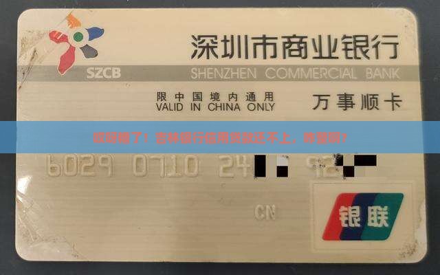 吉林银行信用贷款还不上