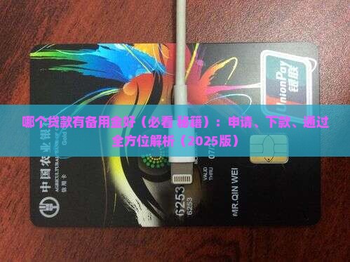 哪个贷款有备用金好