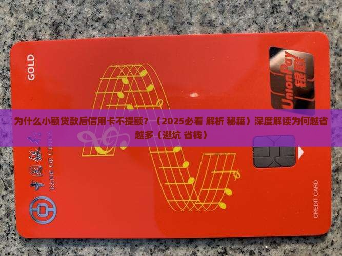 小额贷款信用卡不提额