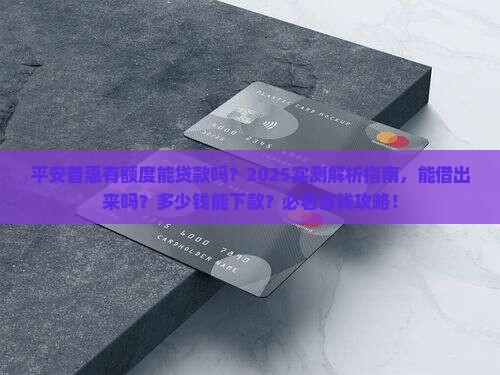 平安普惠有额度能贷款吗