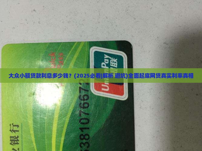 大众小额贷款利息多少钱