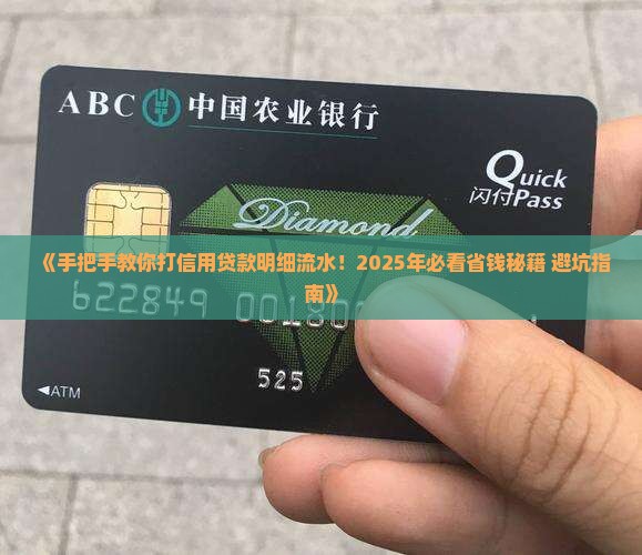 如何打信用贷款明细流水