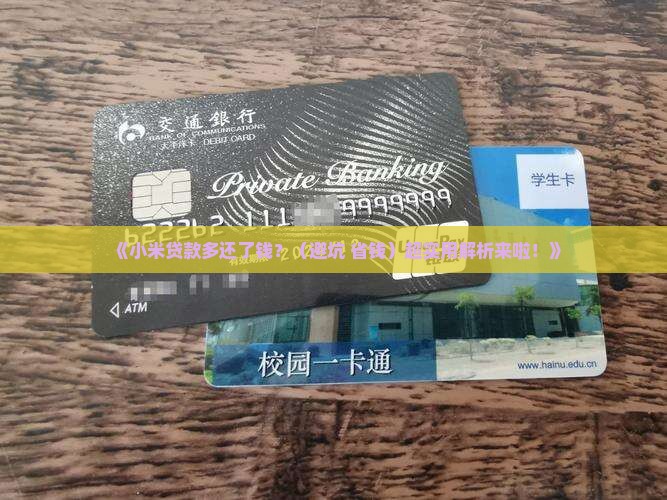 小米贷款多还钱怎么办